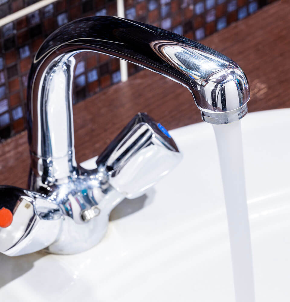 water flowing from a faucet
