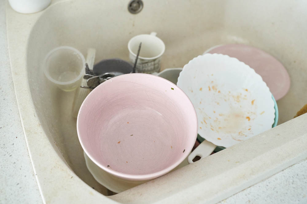 dishes in the kitchen